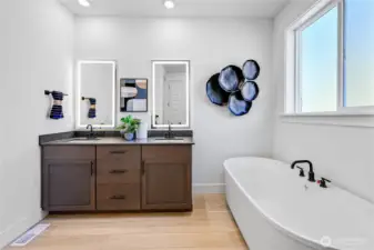 Staged photos are of model home