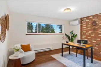 Large rec room downstairs (staged as office)