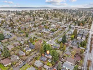 aerial photo looking north and west. You can see Puget Sound from this photo. Sought after Whittier Heights location
