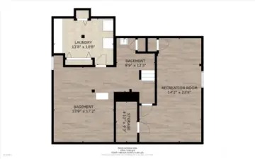 Lower level floor plan.