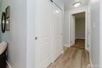 The doors to the left is a pantry