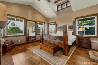 1st Primary Fireplace and access to deck