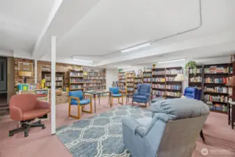 Lower level library in the clubhouse