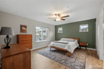 Spacious primary suite offering a peaceful retreat at the end of the day.