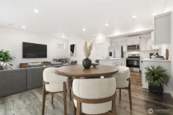 Dining, Kitchen, Living Room - Photos are for representational purposes only, colors, elevation and features may vary.