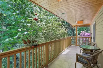 Upstairs deck overlooking the park.