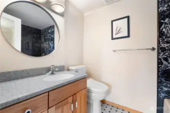 Primary Bathroom - Full size bathroom with shower and tub combo