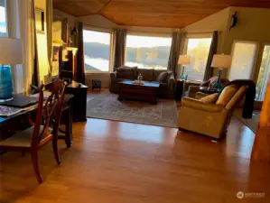 Oak hardwood flooring throughout main floor living areas and kitchen