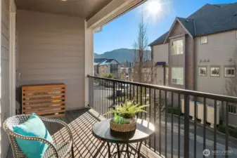 Notice the valley view! Plenty of room on this patio for al fresco dining and a barbeque grill.