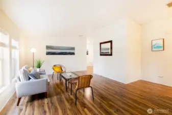 Vaulted ceilings and spacious living room!