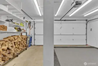 Well-maintained garage was remodeled into an artist studio - easy to remove center wall and revert space back to two-car garage
