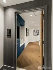 gracious entry with coat closet and landing pad for shoes, keys and more!