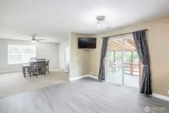 Spacious kitchen nook and dining rooms