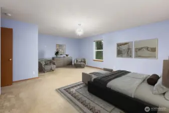 Large primary suite spacious enough for a sitting area