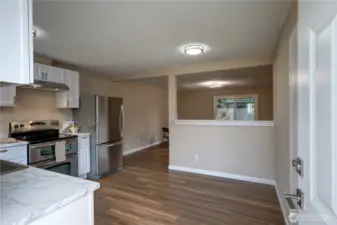 Upon entering you will enter the kitchen.