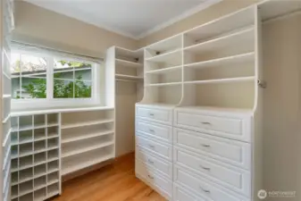 Walk in closet with so much organized space