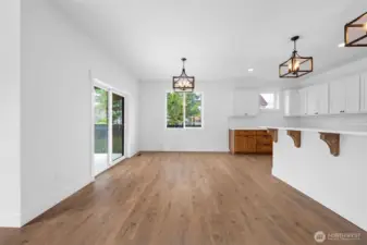 Dining area with the convient patio for barbecuing