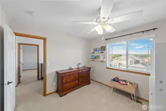 Lots of natural light and views of the valley from this spacious bedroom.