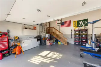 Floor has been painted with epoxy for a brighter and more protected floor.