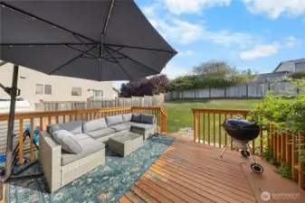 Back deck has plenty of space to hang out.