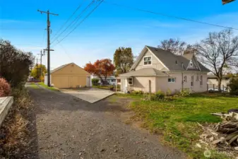 Detached double car garage.
