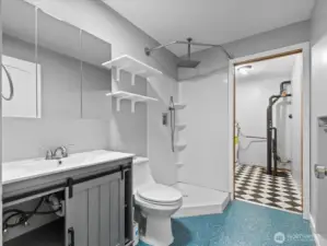 Downstairs Bathroom leading to Utility Room