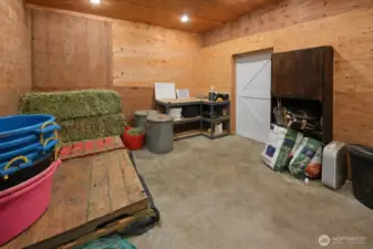 Storage room next to the stalls
