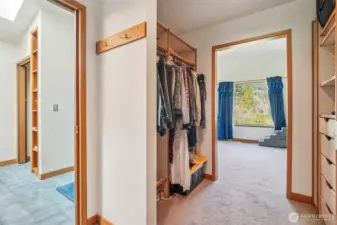 Walk-in closet with built-in storage