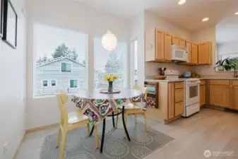 Cozy breakfast nook.