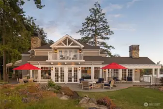 Summer living area opens to this outdoor entertaining area