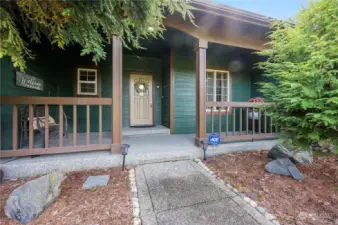 Step up to this great covered patio!