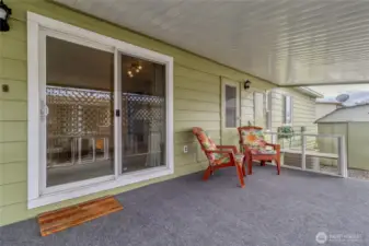 Covered porch on the West side