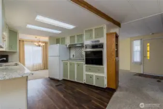 Kitchen, front door entry & Dining Room