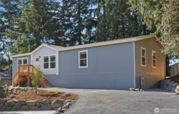 Timeliness exterior color with beautiful front landscape