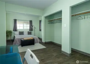 separate studio room with closet space