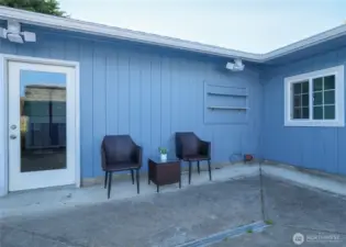 exterior patio space in detached studio