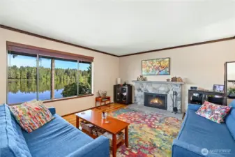 Living room with gas fireplace