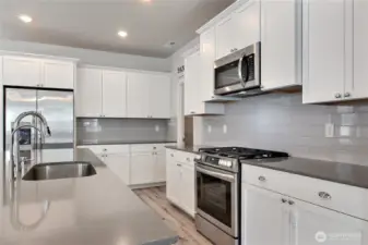 Kitchen with large walk-in pantry.  All appliances included. Dedicated filtered water spout on the kitchen sink.