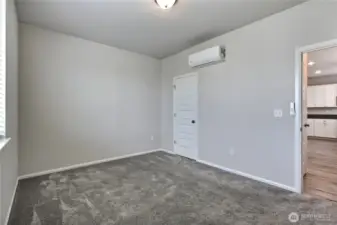Bedroom with mini-split.