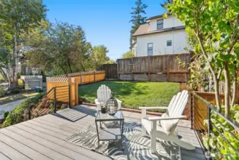Very nice back yard off the kitchen. Outstanding afternoon sunlight, very cozy place to hangout as the sun sets down for the day.