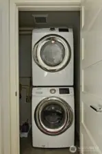 Convenient laundry on top level.