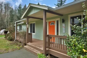 Covered porch entry welcomes you home.