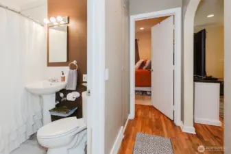 Bathroom with bedroom #1 on the right.
