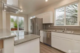 Freshly painted cabinetry