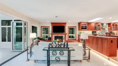 A different view of the family room showing a glimpse of the "Lake Room" to your left.