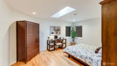 The fourth bedroom can also serve as an office. High quality Murphy bed with lighting and cabinets folds away when not in use.