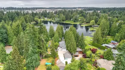 An aerial view of the property. You can see all the flat open space for parking. Close to light rail and bus stops.