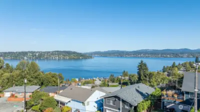 Rare view lot looking over Lake Washington, Mercer Island, Seward Park, Mt Baker and the Cascade Foothills.