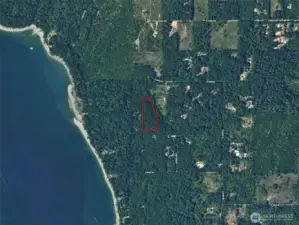 Overhead view with approximate boundaries in red.