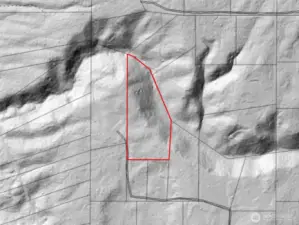 Overhead view with approximate boundaries in red.